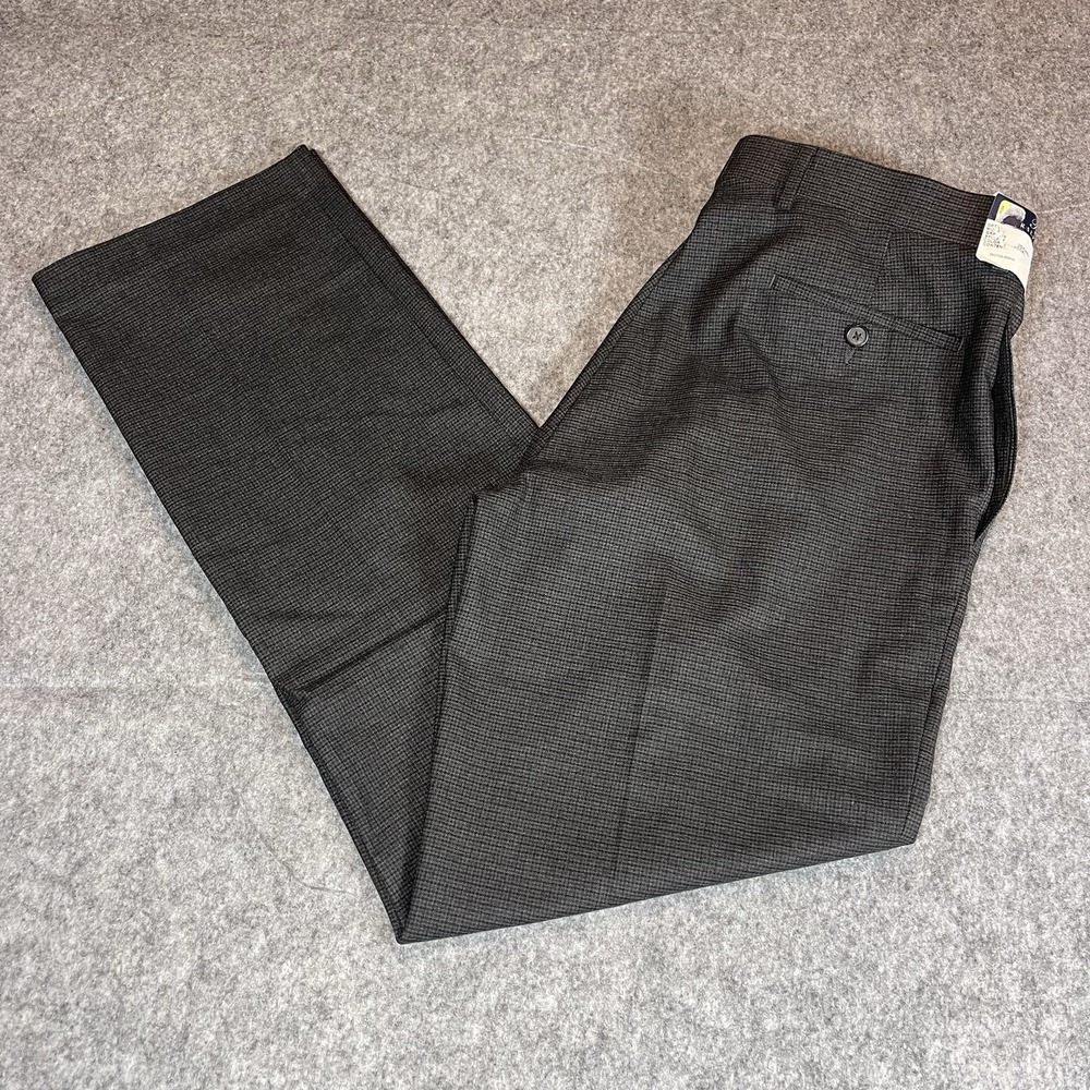 Ralph Lauren Pants Mens 33x32 The Comfort Flex Pant Flat Front Gray‎ Check NWT
